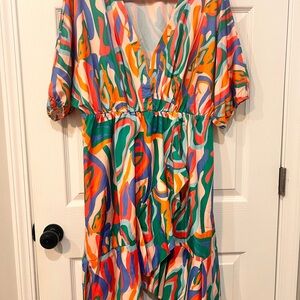 Colorful Abstract Print Dress
